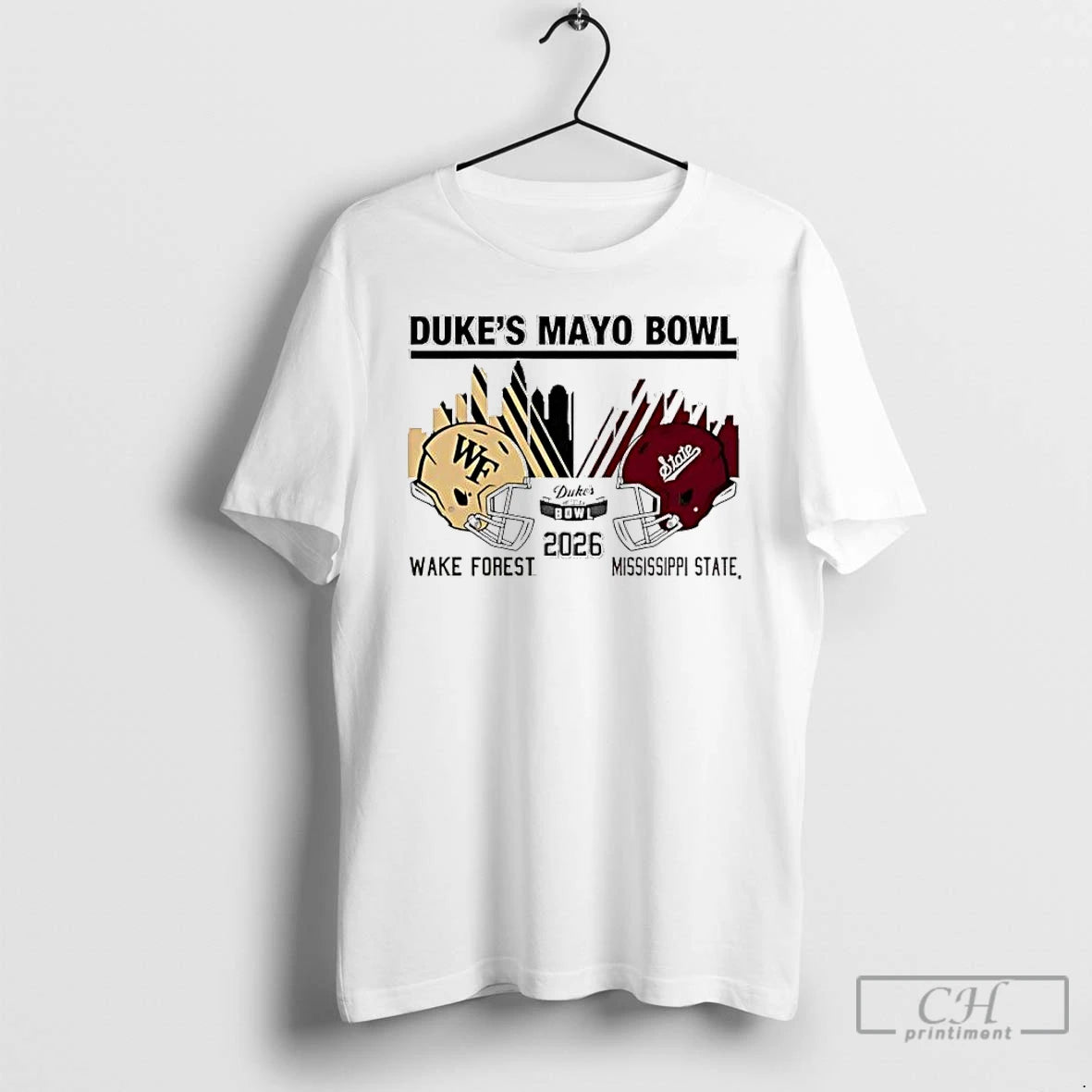 Classic Mississippi State Vs Wake Forest 2026 Dukes Mayo Bowl Match Up Skyline T Shirts Hoodie, Sweatshirt