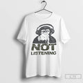 Classic Monkey Wearing Headphone Not Listening