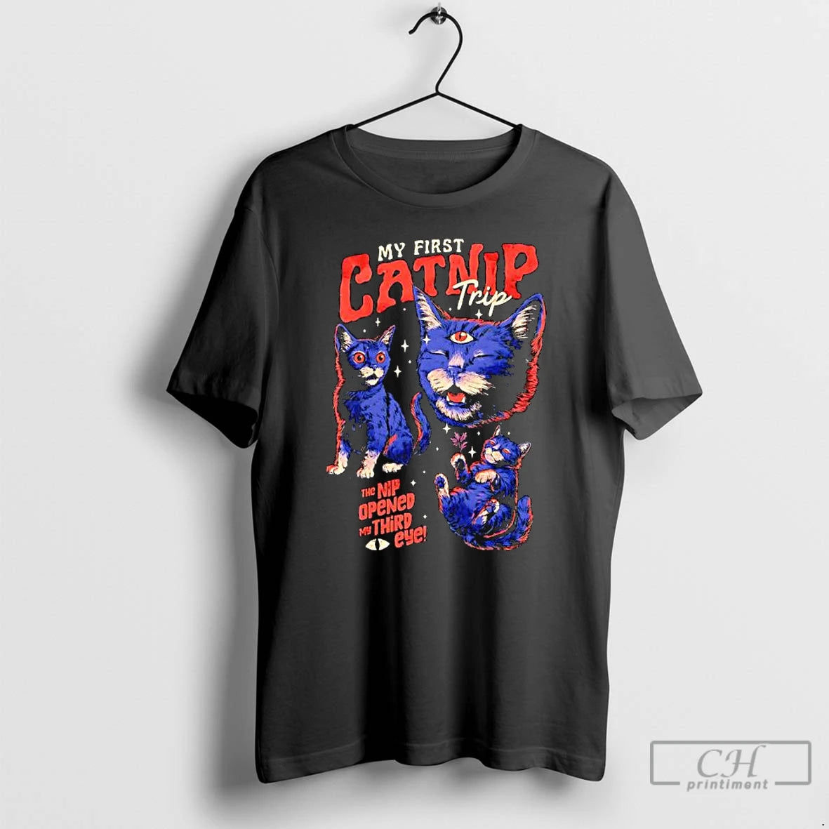 Classic My First Catnip Trip The Nip Opened My Third Eye Cat T Shirts Sweater Hoodie, Sweatshirt | RetroVerseTees.com