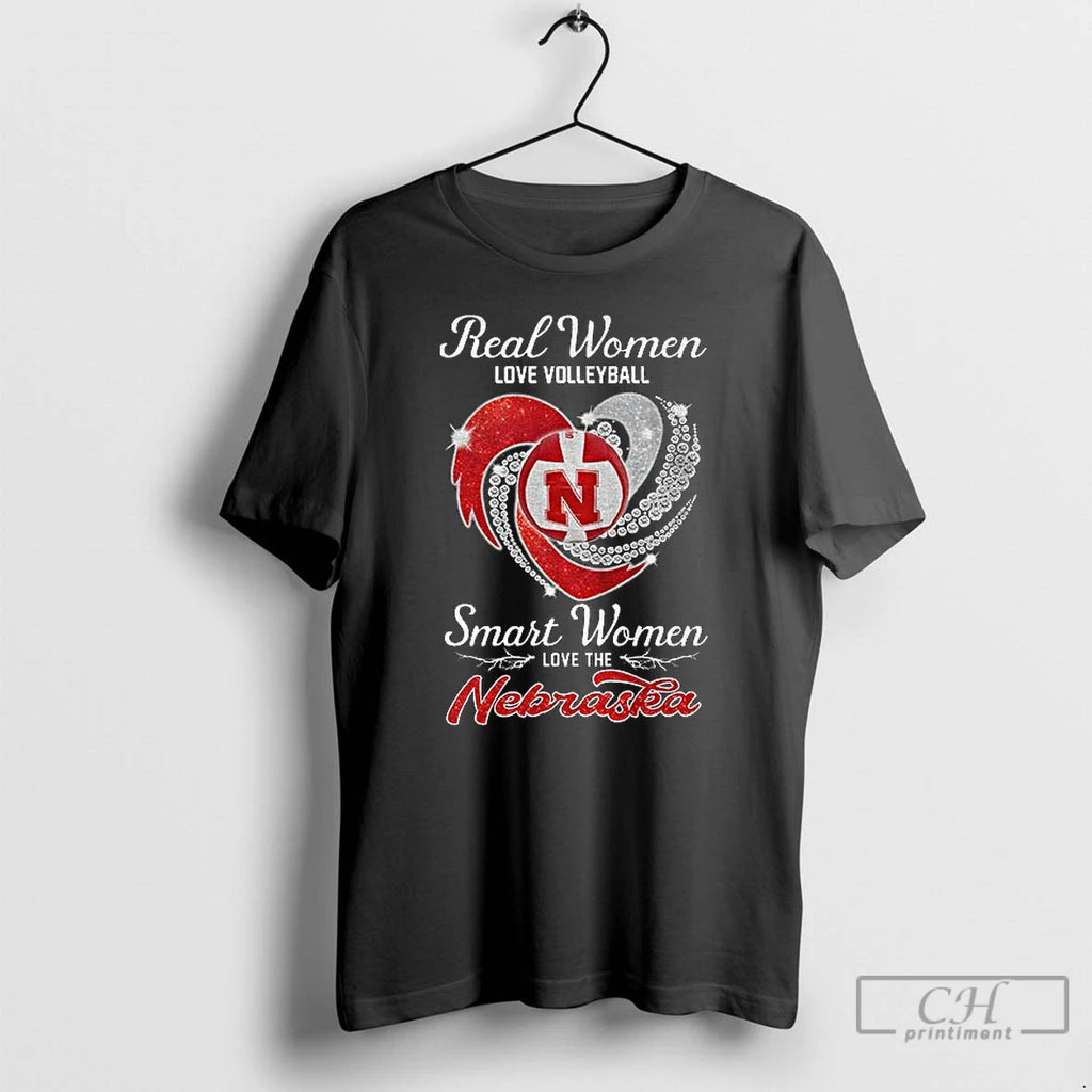 Classic Nebraska Cornhuskers Real Women Love Volleyball Smart Women Love The Nebraska T Shirts Sweater