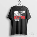 Classic Nebraska Huskers Volleyball Huskerstext Logo Overlay T-Shirts, Hoodie, Sweatshirt | RetroVerseTees.com