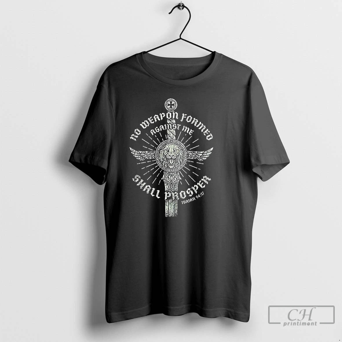 Classic No Weapon Formed Shall Prosper Sword Isaiah 54 17 Christian T-Shirts, Hoodie, Sweatshirt | RetroVerseTees.com