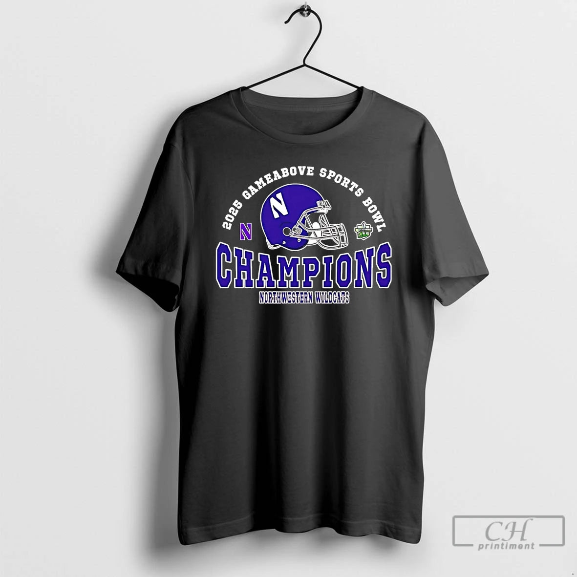 Classic Northwestern Wildcats 2025 Gameabove Sports Bowl Champions Helmet T-Shirts, Hoodie, Sweatshirt | RetroVerseTees.com