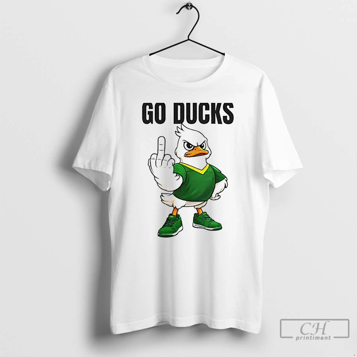 Classic Oregon Duck Middle Finger Go Ducks Mascot T-Shirts, Hoodie, Sweatshirt | RetroVerseTees.com