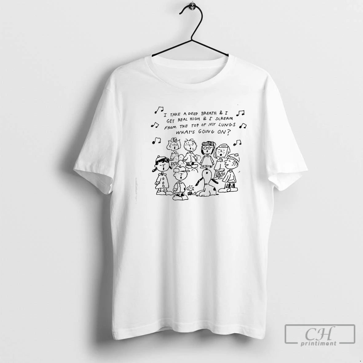 Classic Peanuts Comic Strip I Take A Deep Breath I Get Real High I Scream T-Shirts, Hoodie, Sweatshirt | RetroVerseTees.com
