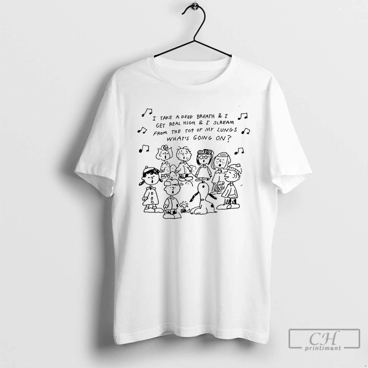 Classic Peanuts Take A Deep Breath And I Get Real High And I Cream From T-Shirts, Hoodie, Sweatshirt | RetroVerseTees.com