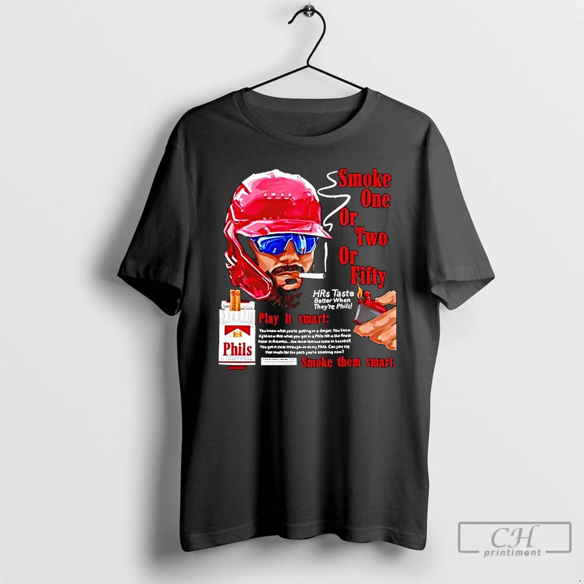 Classic Philadelphia Phillies Bryce Harper Smoke One Or Two Or Fifty Play It Smart Smoke T-Shirts, Hoodie, Sweatshirt