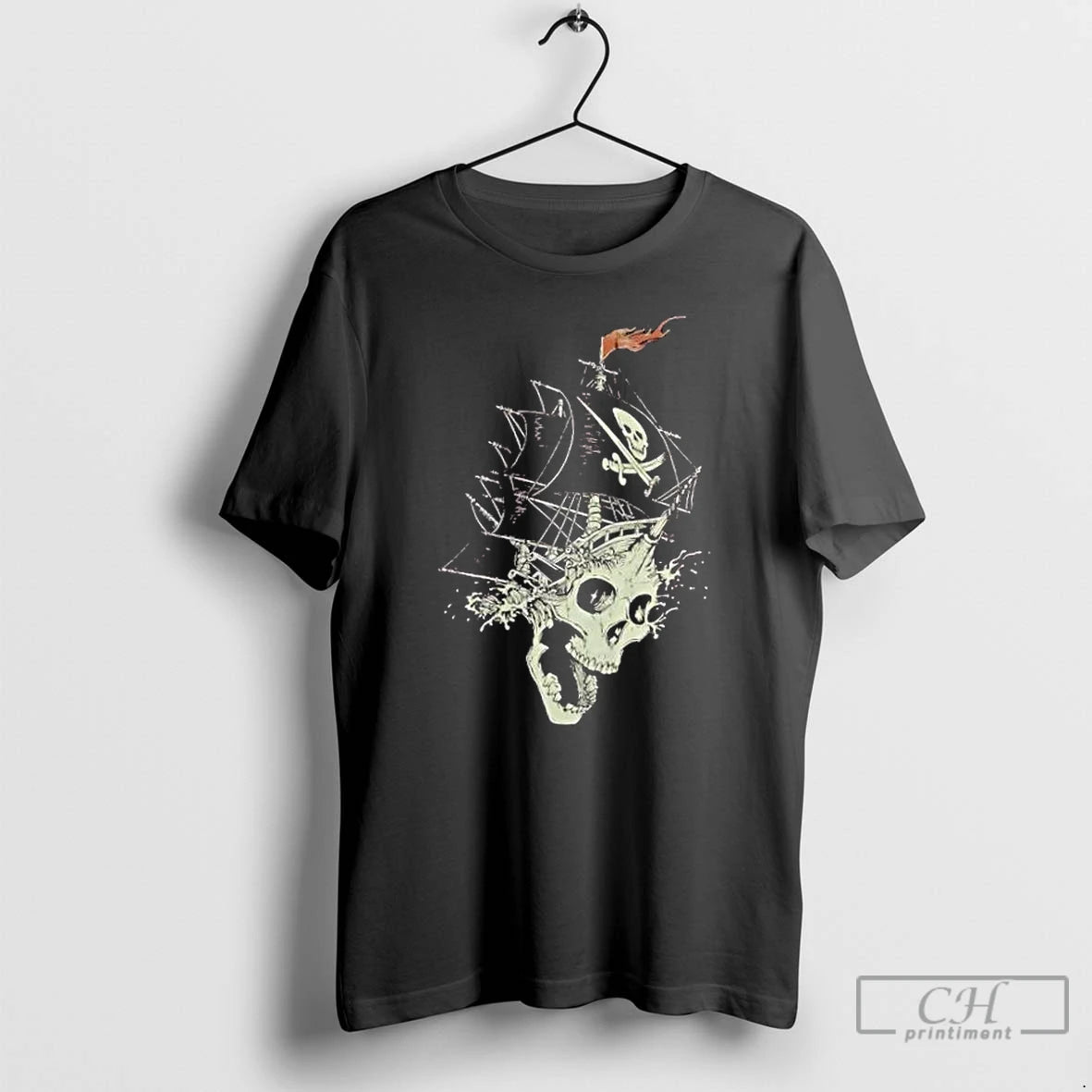 Classic Pirate Skull Black Sails Ship T Shirts Hoodie Longsleeve