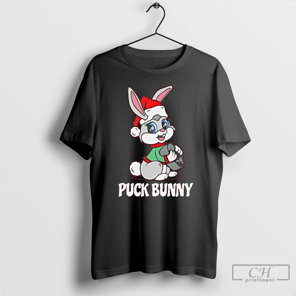 Classic Puck Bunny Santa Hat T-Shirts, Hoodie, Sweatshirt | RetroVerseTees.com
