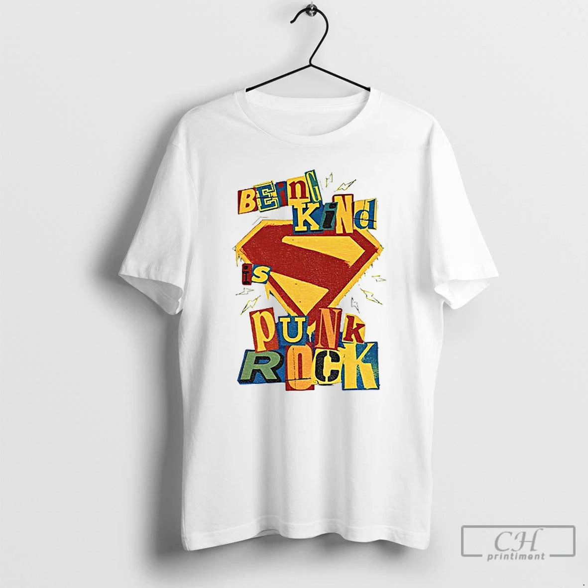 Classic Punk Rock Superman Being Kind Is Punk Rock T-Shirts, Hoodie, Sweatshirt | RetroVerseTees.com