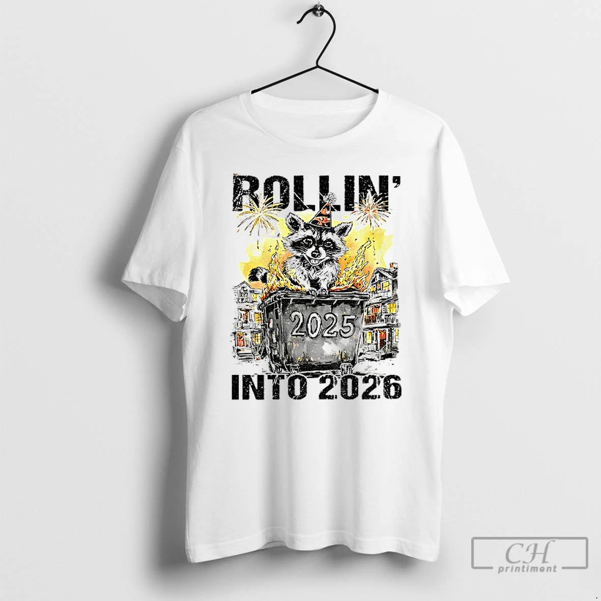 Classic Raccoon Feral Girl Rollin Into 2026 T-Shirts, Hoodie, Sweatshirt | RetroVerseTees.com