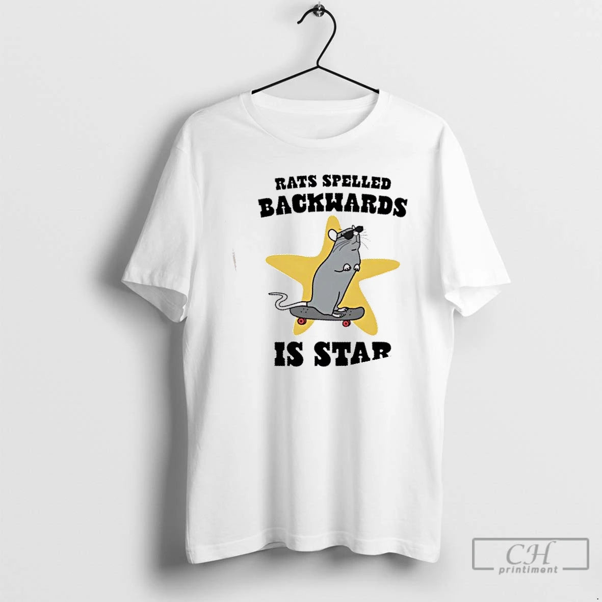 Classic Rat Skateboarding Spelled Backwards Is Star T-Shirts, Hoodie, Sweatshirt | RetroVerseTees.com