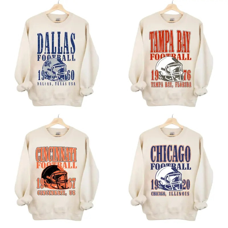 Classic Sand Football Sweatshirt - Unisex Crewneck for Sports Fans T-Shirts, Hoodie | RetroVerseTees.com