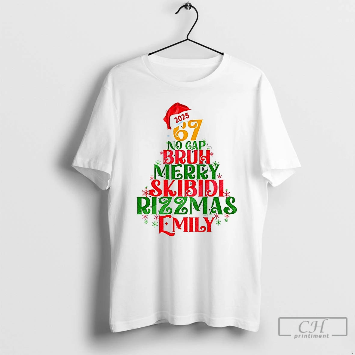 Classic Santa Hat 67 No Cap Bruh Mery Skibidi Rizzmas Emily Merry Christmas T Shirts Hoodie, Sweatshirt | RetroVerseTees.com