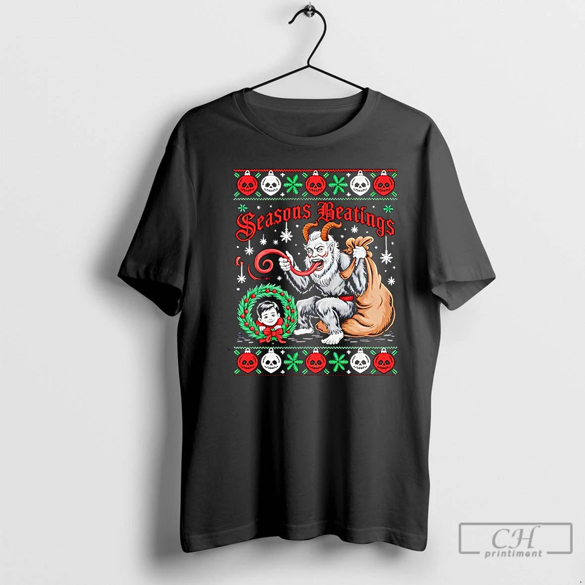 Classic Seasons Beatings Krampus Christmas Christmas T-Shirts, Hoodie, Sweatshirt | RetroVerseTees.com