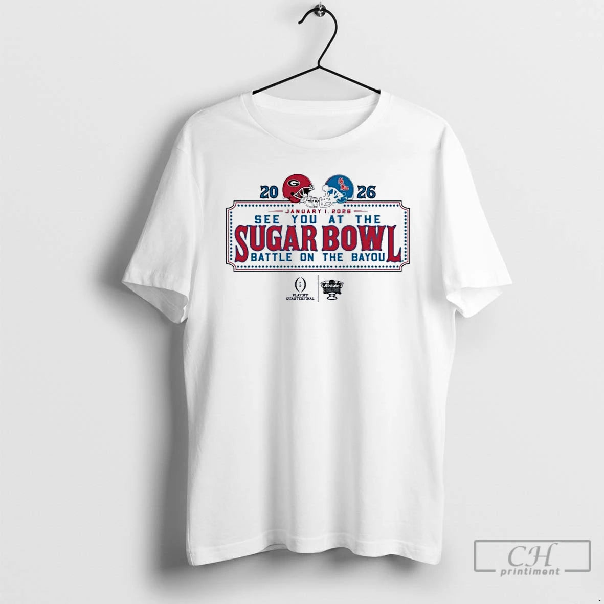 Classic See You At The Sugar Bowl Dueling Helmet 2026 Georgia Vs Ole Miss T-Shirts, Hoodie, Sweatshirt | RetroVerseTees.com
