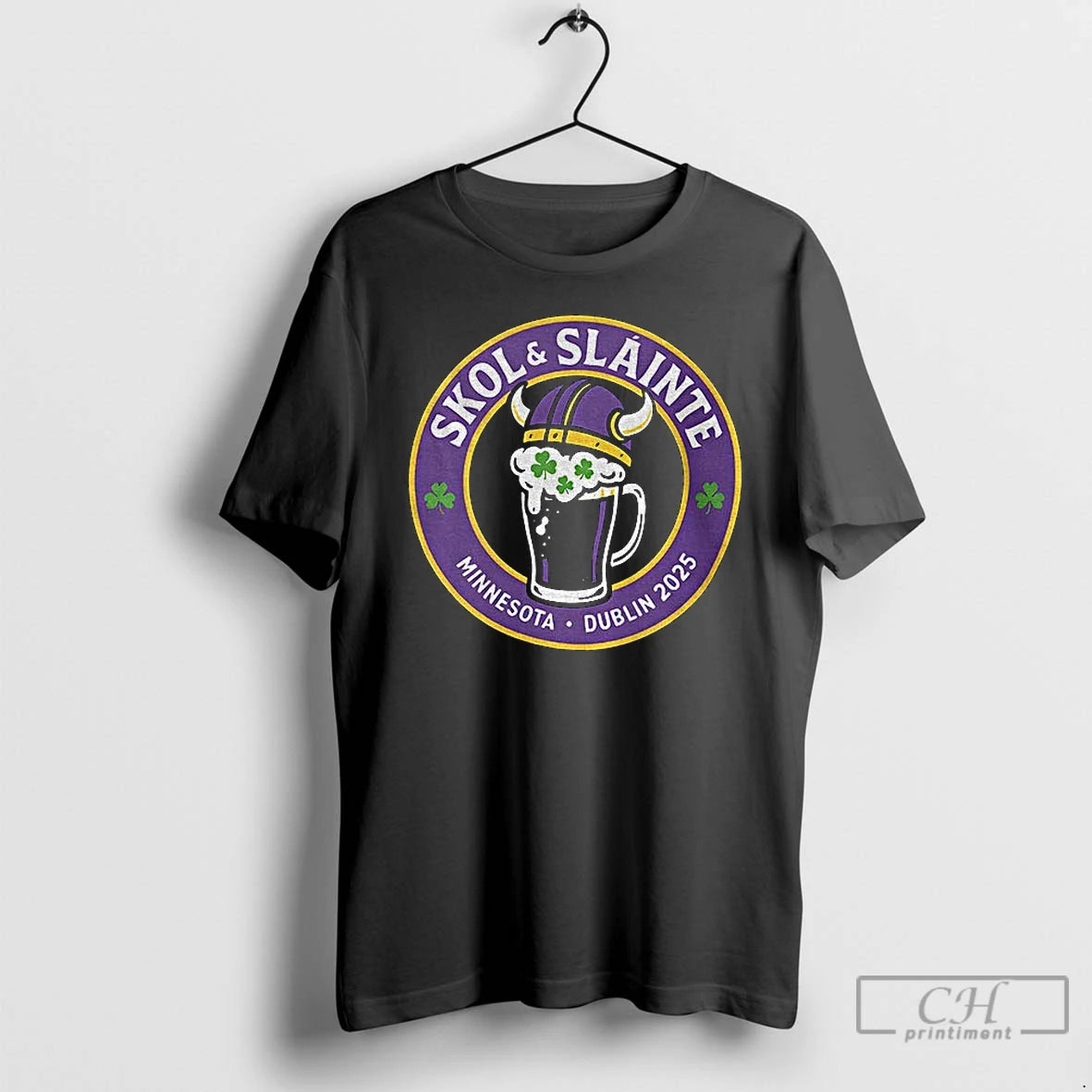 Classic Skol And Slainte Minnesota Vikings X Dublin 2025 Logo T-Shirts, Hoodie, Sweatshirt | RetroVerseTees.com