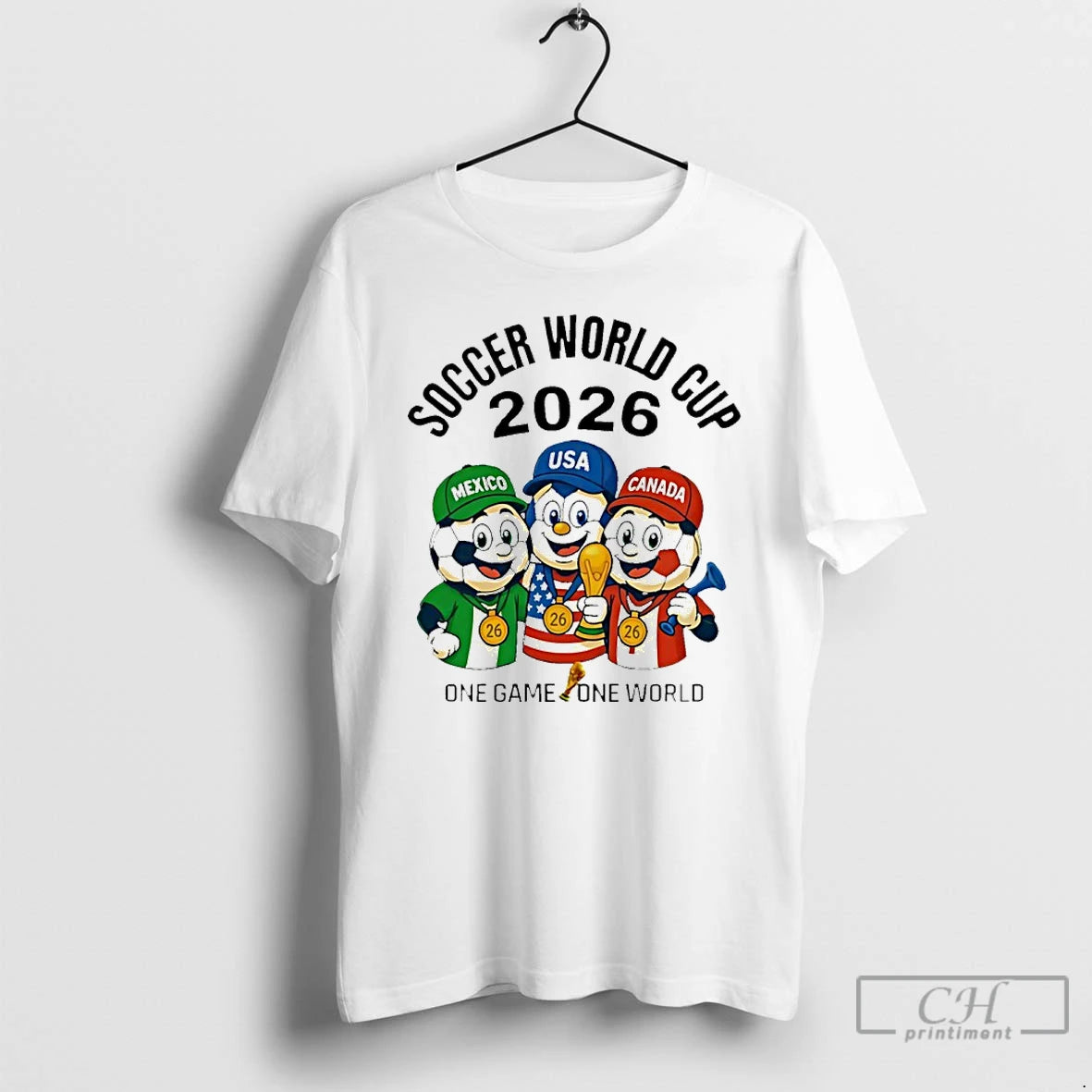Classic Soccer World Cup 2026 Mexico Usa Canada One Game One World Mascots T Shirts Hoodie, Sweatshirt | RetroVerseTees.com