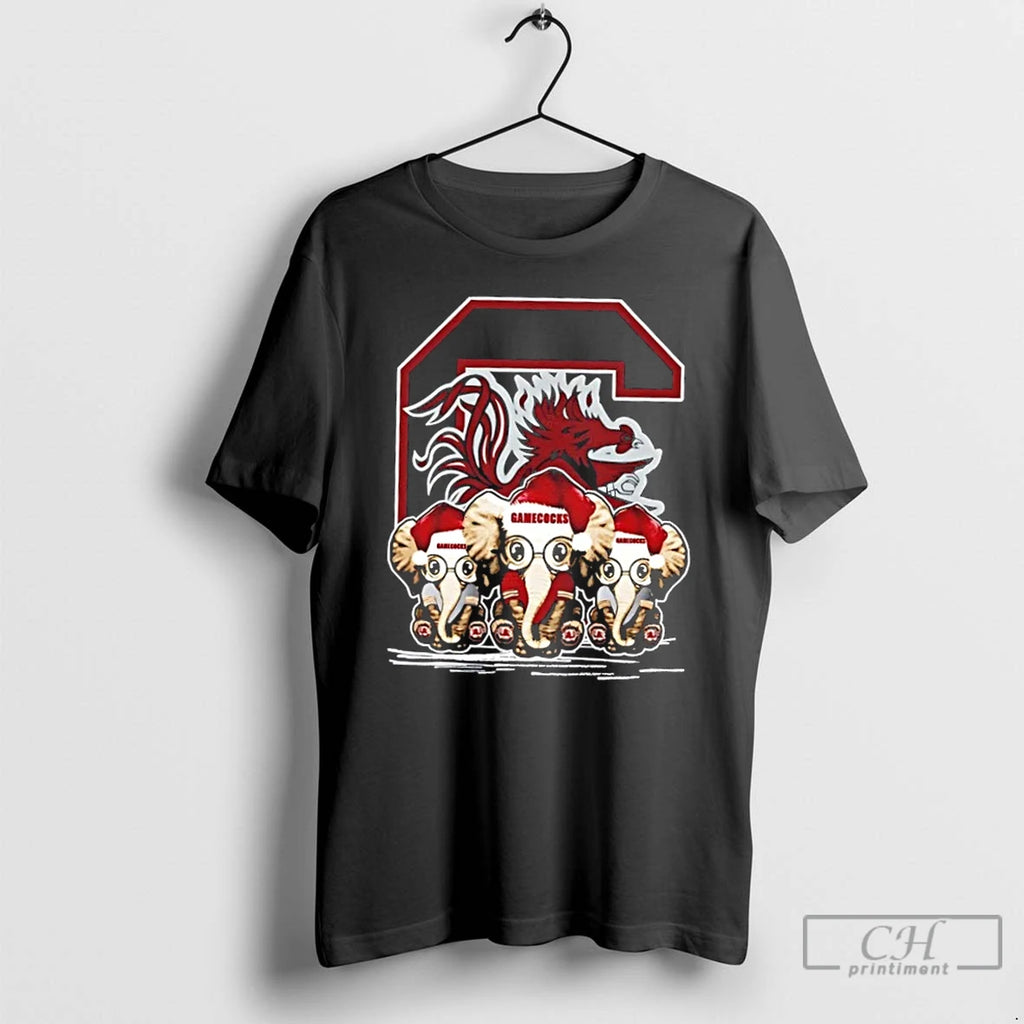 Classic South Carolina Gamecocks X Elephants Santa Hat Merry Christmas