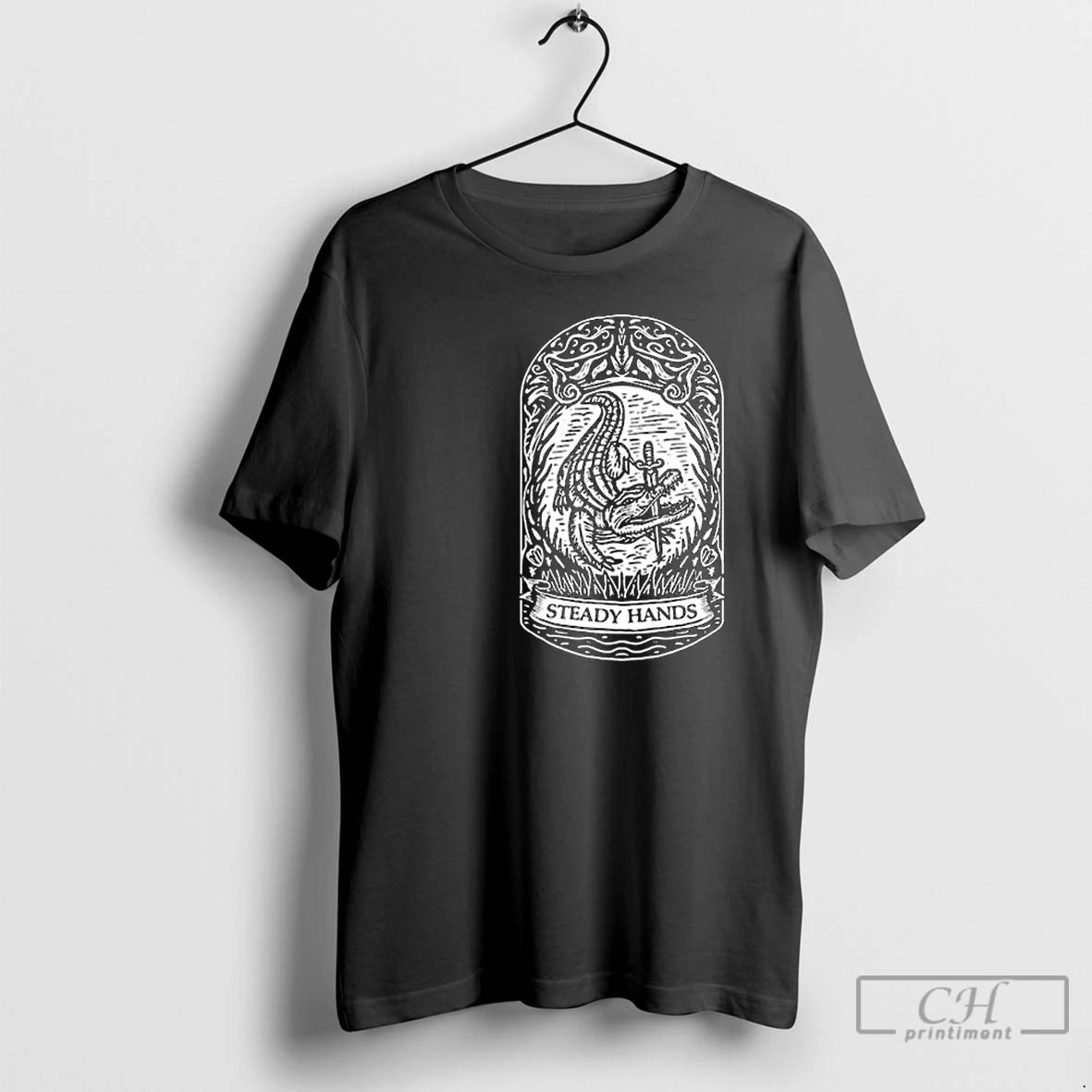 Classic Steady Hands Banner Circle Black T-Shirts, Hoodie, Sweatshirt | RetroVerseTees.com