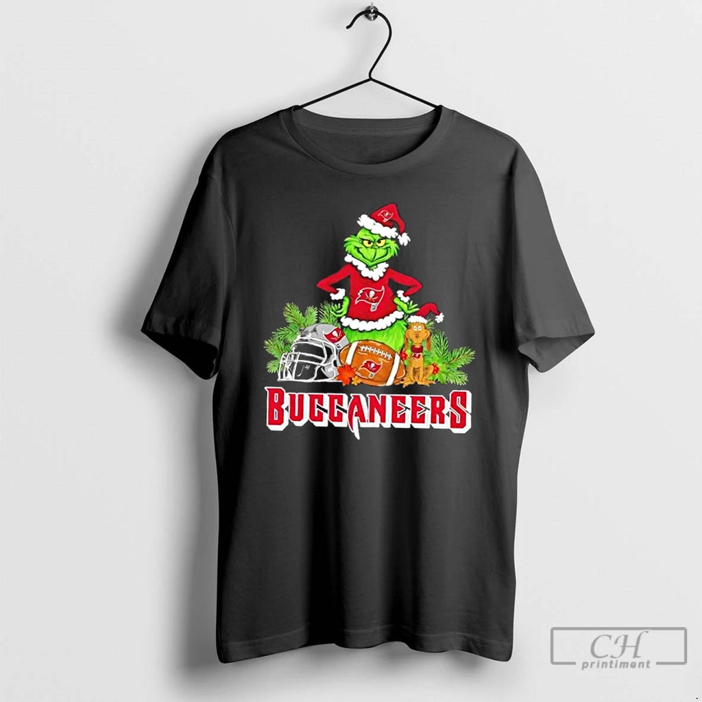 Classic Tampa Bay Buccaneers Football X Grinch And Max Dog Merry Christmas T Shirts Sweater