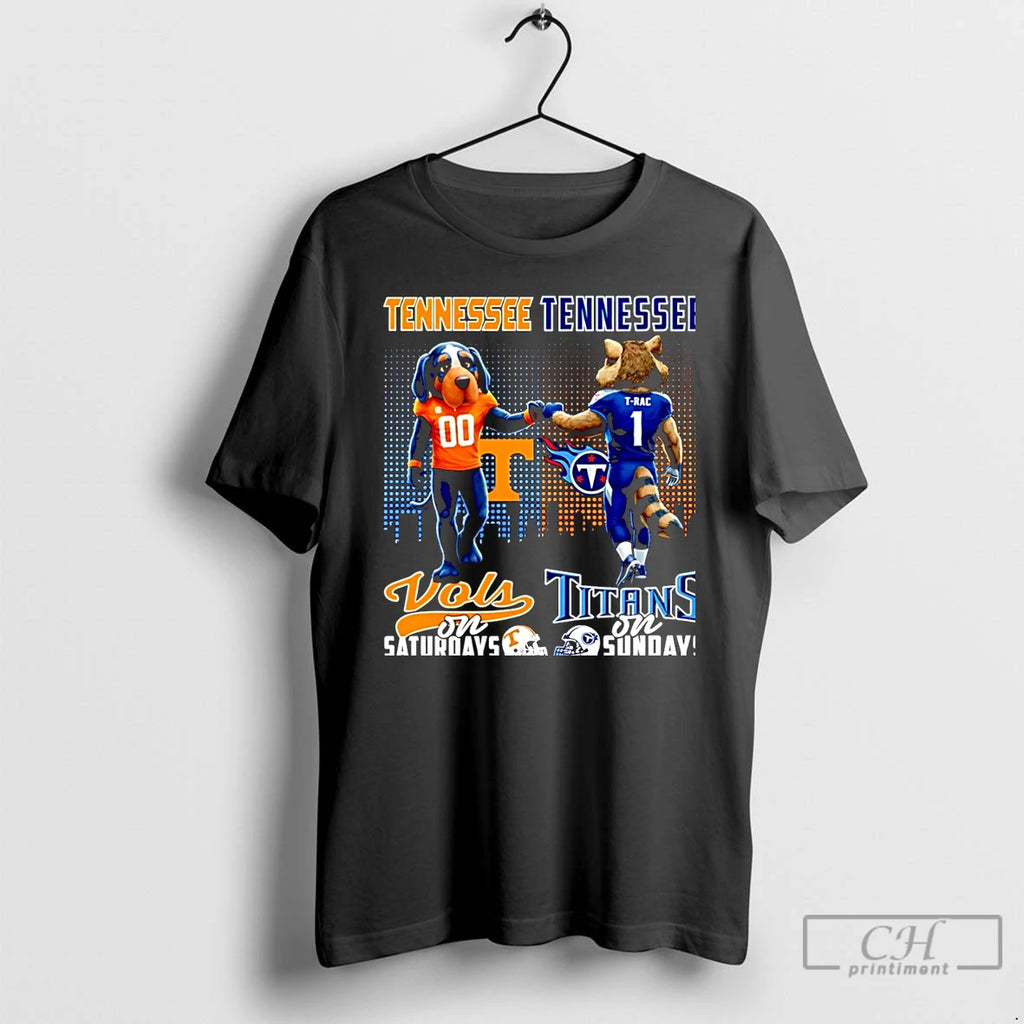 Classic Tennessee Volunteers On Saturdays Vs Tennessee Titans On Sundays Mascot City Skyline Christmas