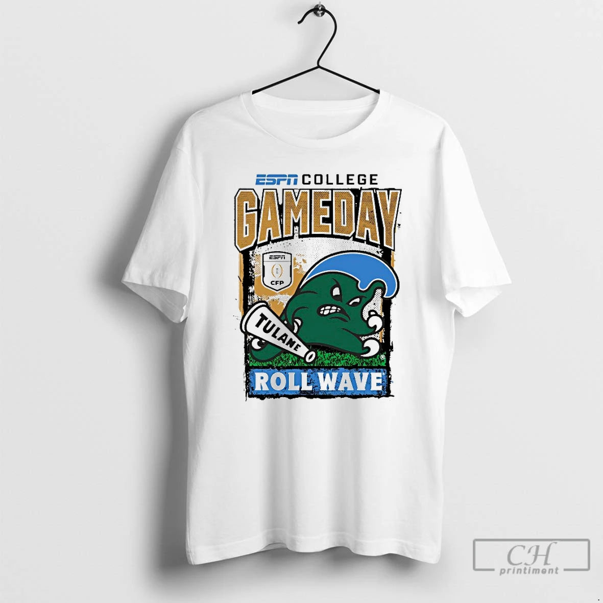 Classic Tulane Green Wave Cfp 25 2026 Roll Wave Gameday Mascot T-Shirts, Hoodie, Sweatshirt | RetroVerseTees.com