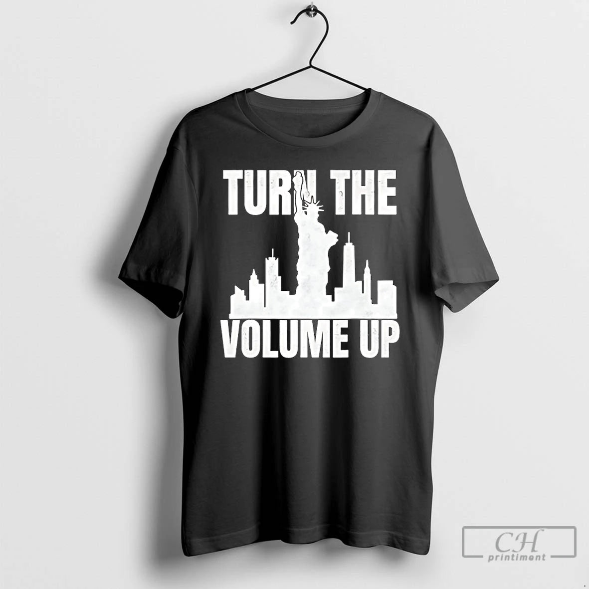 Classic Turn The Volume Up Donald Trump Ny Skyline T-Shirts, Hoodie, Sweatshirt | RetroVerseTees.com