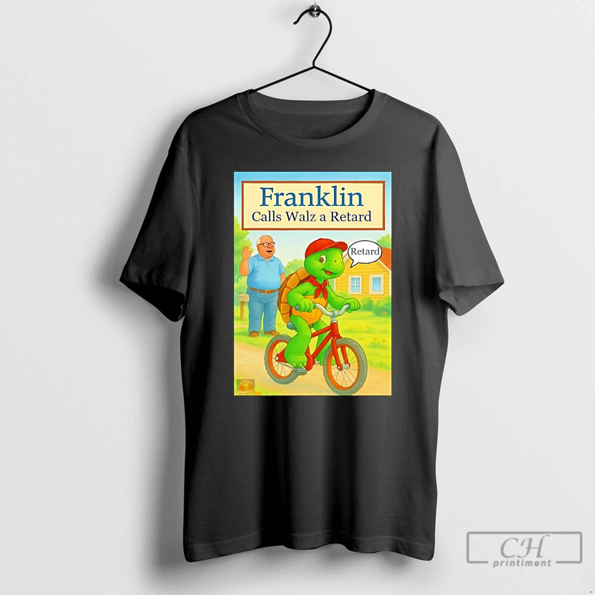 Classic Turtle Franklin Calls Walz A Retard Pete Hegseth Meme T-Shirts, Hoodie, Sweatshirt | RetroVerseTees.com