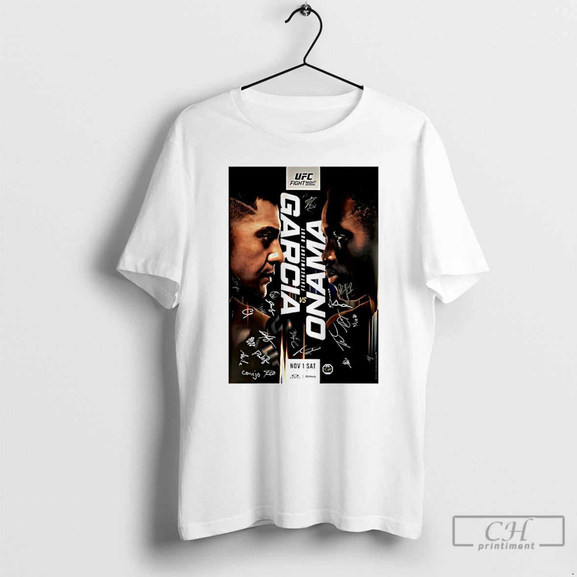 Classic Ufc Fight Night Garcia Vs Onama Autographed Event T-Shirts, Hoodie, Sweatshirt | RetroVerseTees.com