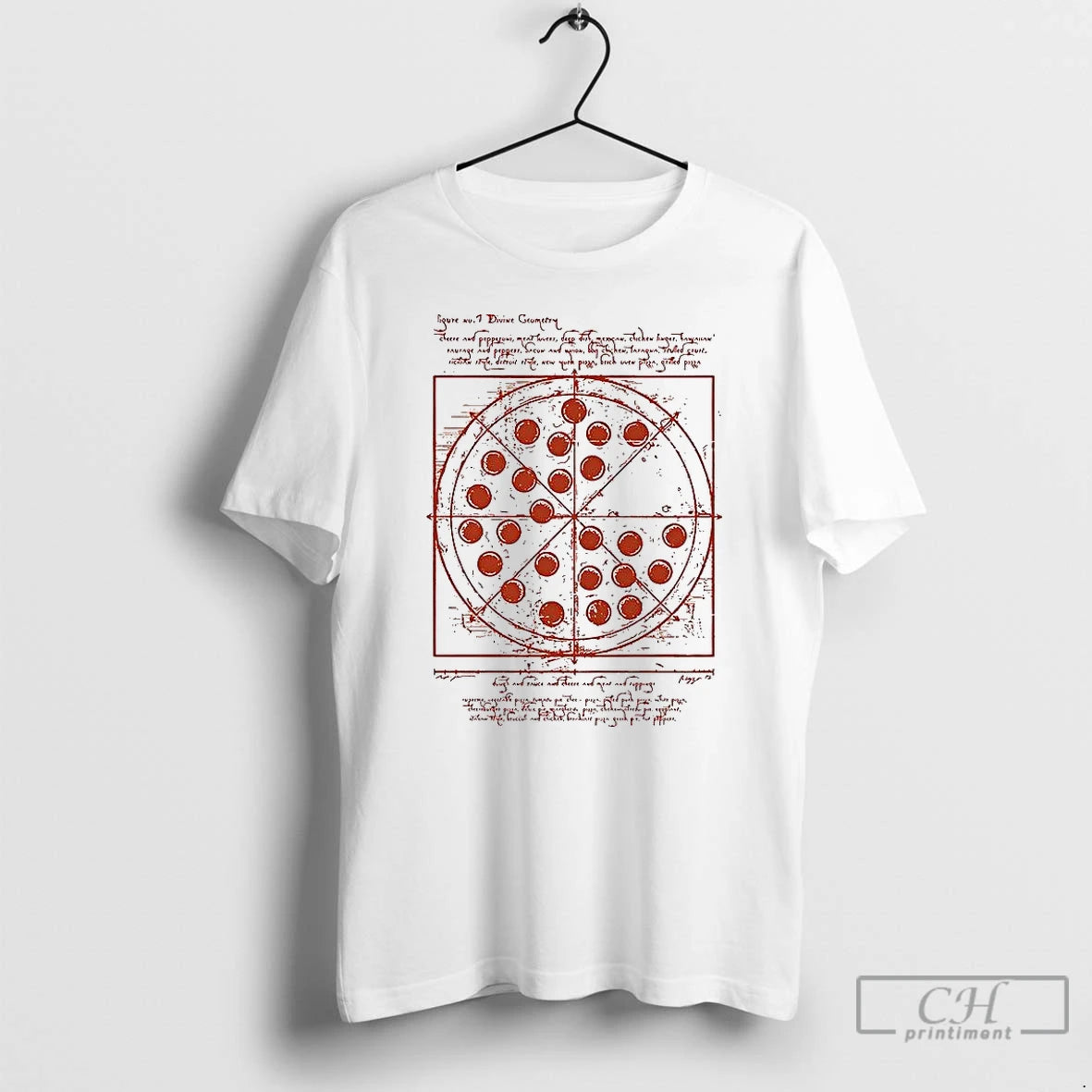 Classic Vitruvian Pizza Tee Da Vinci Hoodie, Sweatshirt | RetroVerseTees.com