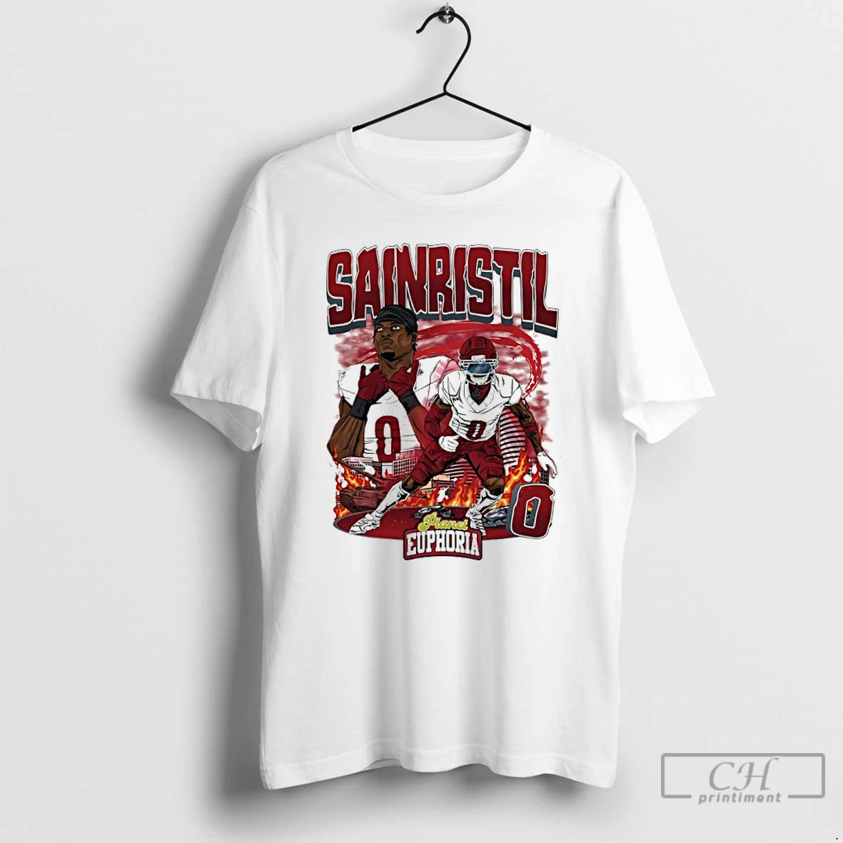 Classic Washington Football Mike Sainristil Player Comic T-Shirts, Hoodie, Sweatshirt | RetroVerseTees.com