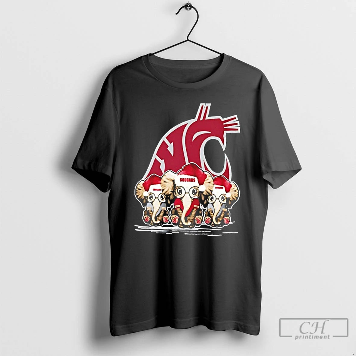 Classic Washington State Cougars X Elephants Santa Hat Merry Christmas