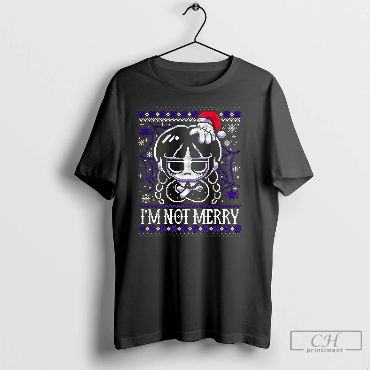 Classic Wednesday Addams And Thing Im Not Merry Ugly Christmas T-Shirts, Hoodie, Sweatshirt | RetroVerseTees.com