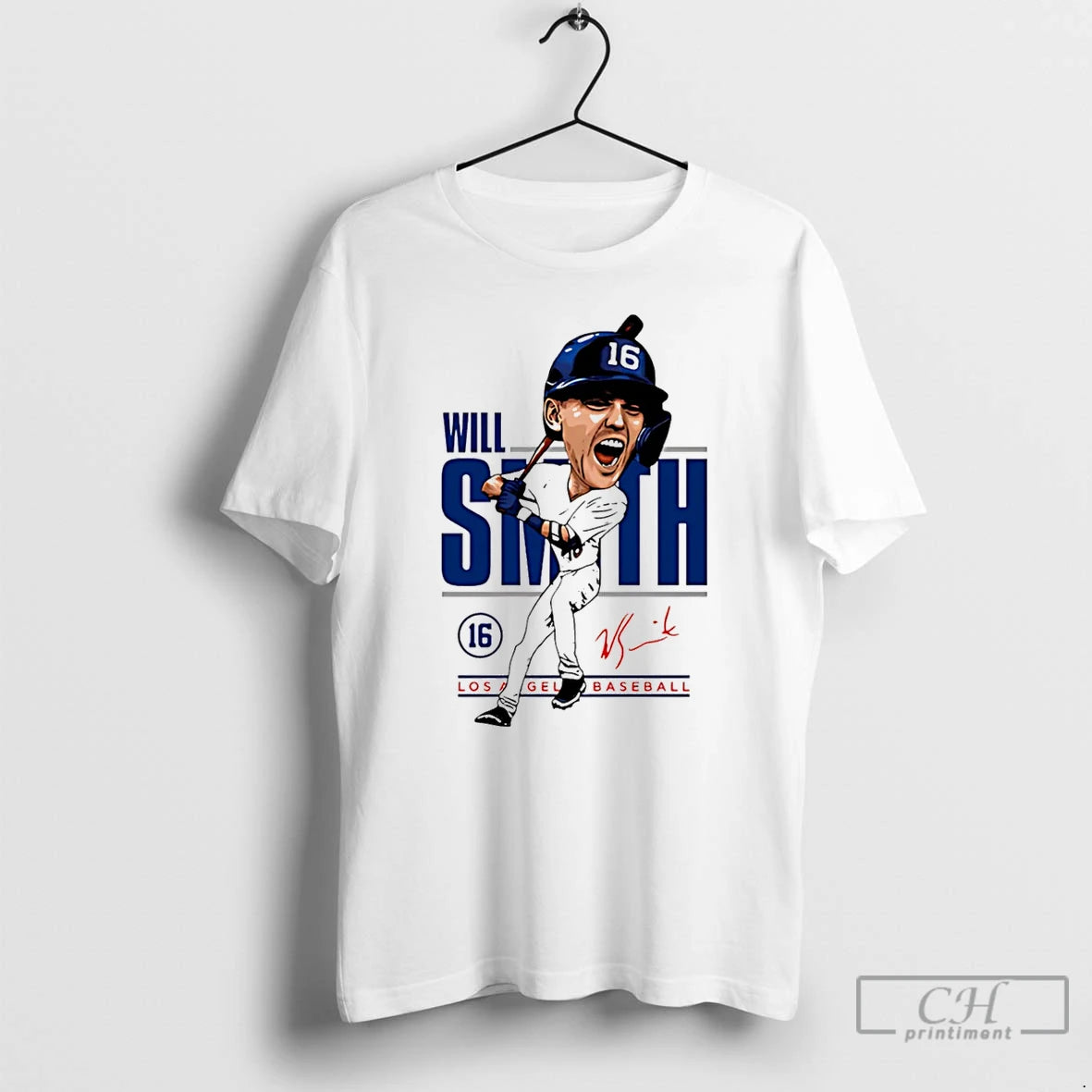 Classic Will Smith Los Angeles Dodgers Caricature 2025 T Shirts Hoodie Longsleeve
