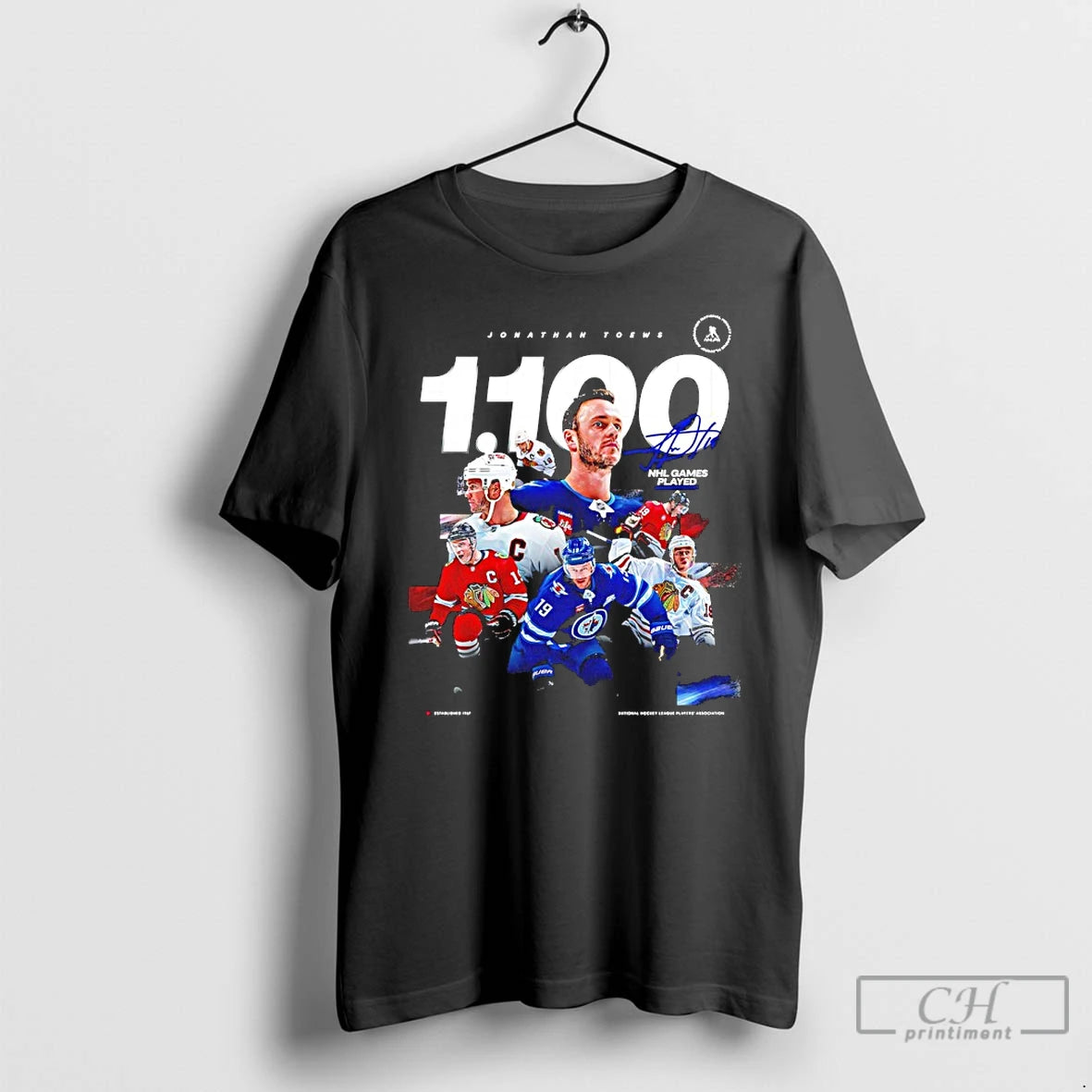 Classic Winnipegs Jonathan Toews 1100 Nhl Games Played Signature T-Shirts, Hoodie, Sweatshirt | RetroVerseTees.com