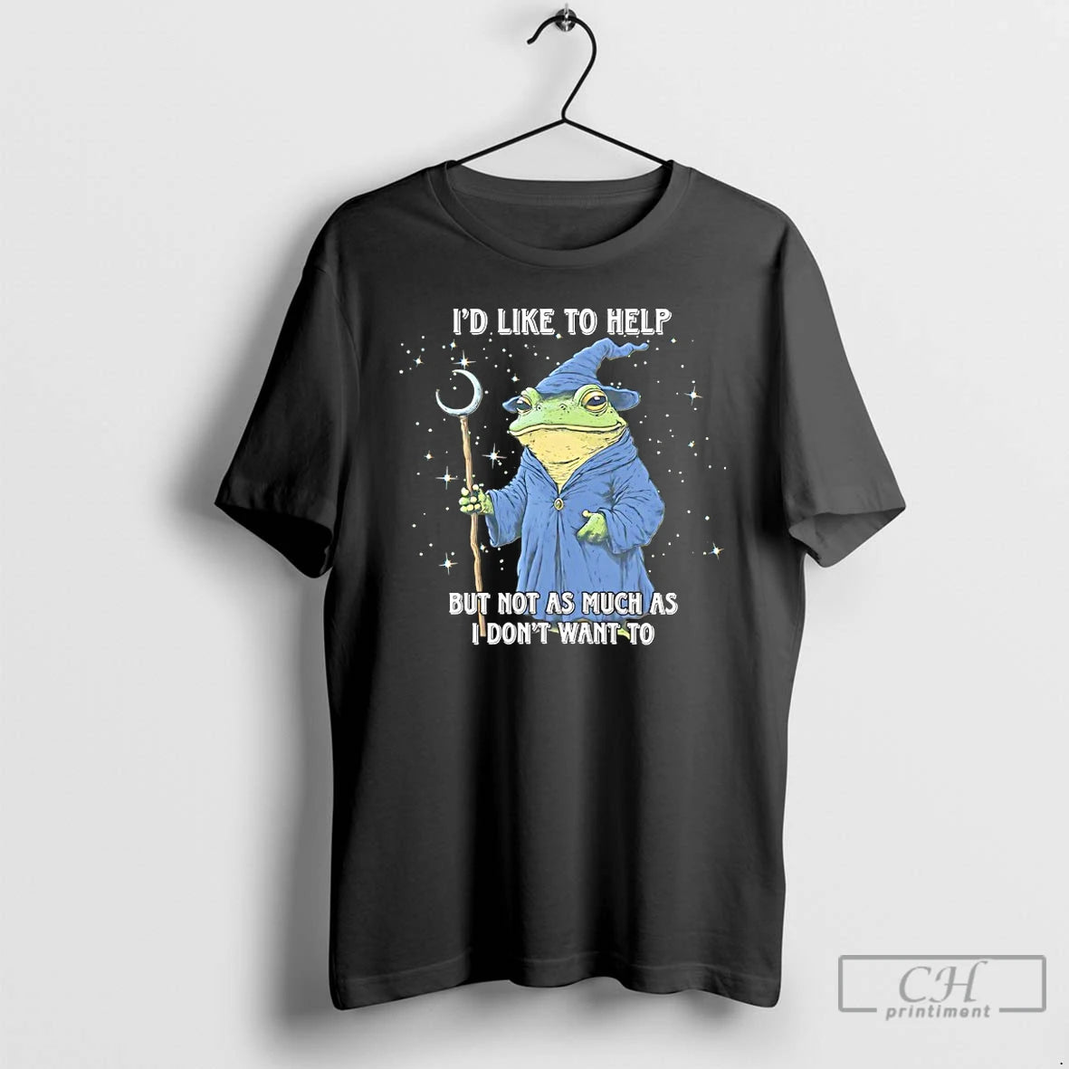 Classic Wizard Frog Id Like To Help But Not As Much As I Dont Want T-Shirts, Hoodie, Sweatshirt | RetroVerseTees.com