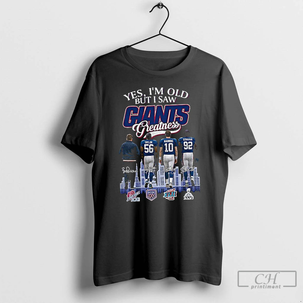 Classic Yes Im Old But I Saw Giants Greatness Vintage New York Football T Shirts
