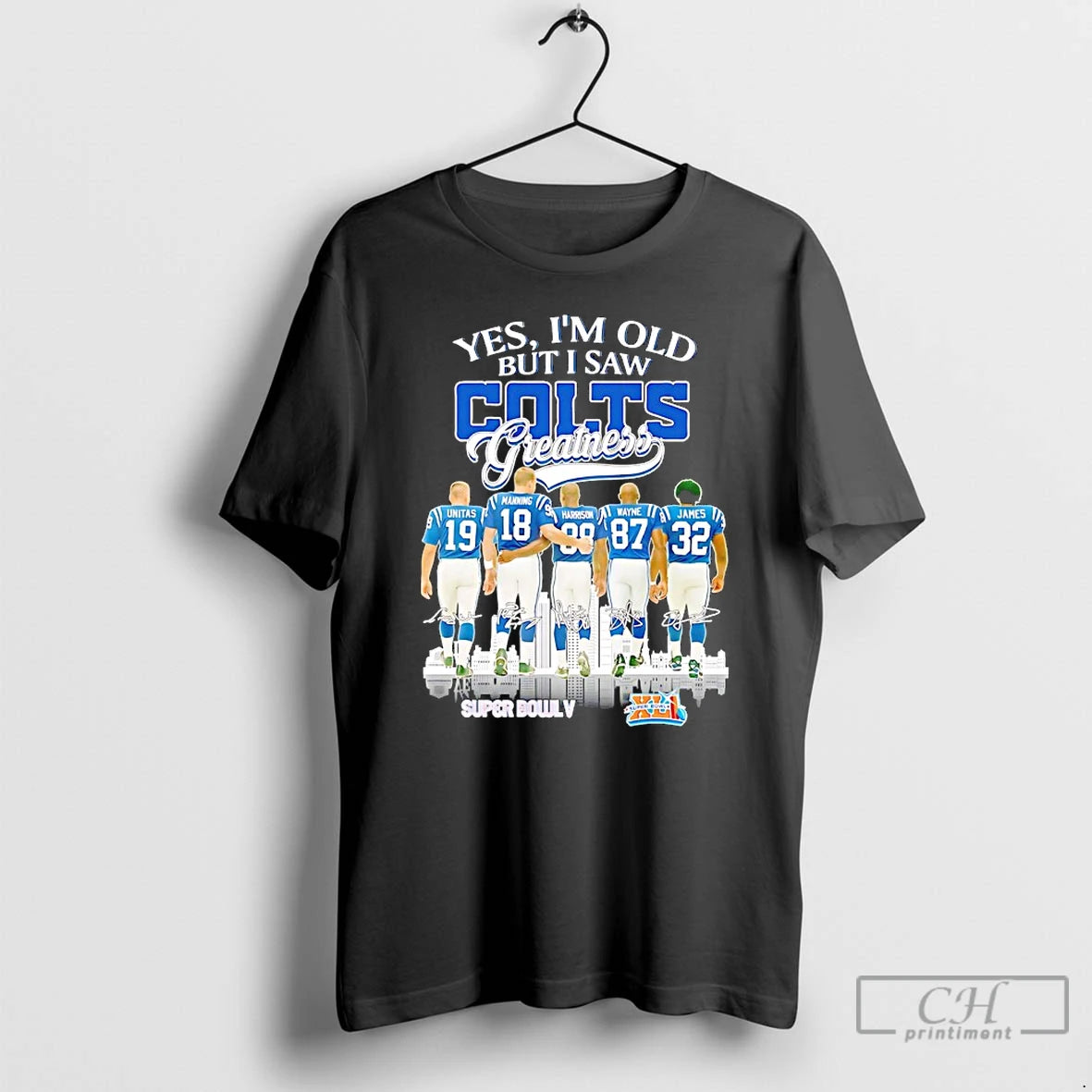 Classic Yes Im Old But I Saw Indianapolis Colts Greatness Signatures T-Shirts, Hoodie, Sweatshirt | RetroVerseTees.com