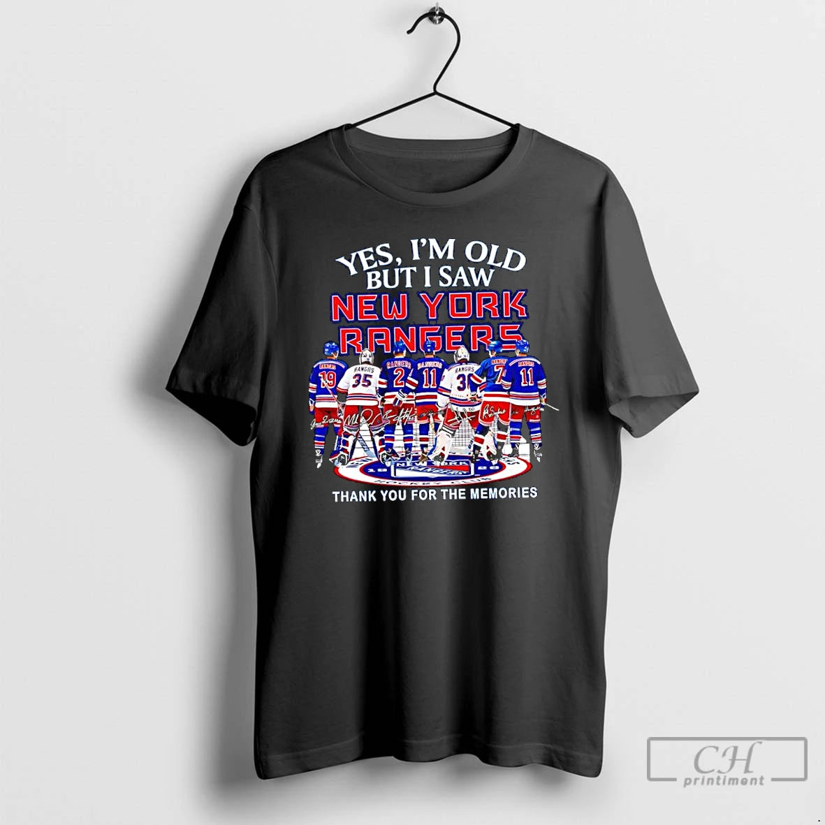 Classic Yes Im Old But I Saw New York Rangers Hockey Signatures Thank You For T-Shirts, Hoodie, Sweatshirt