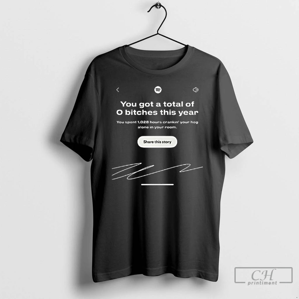 Classic You Got A Total Of 0 Bitches This Year Spotify Wrapped Interface T Shirts