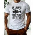 Classic phrase printed T-shirt crewneck men's daily casual comfortable breathable top men's personality T-shirt, 1 pc,...