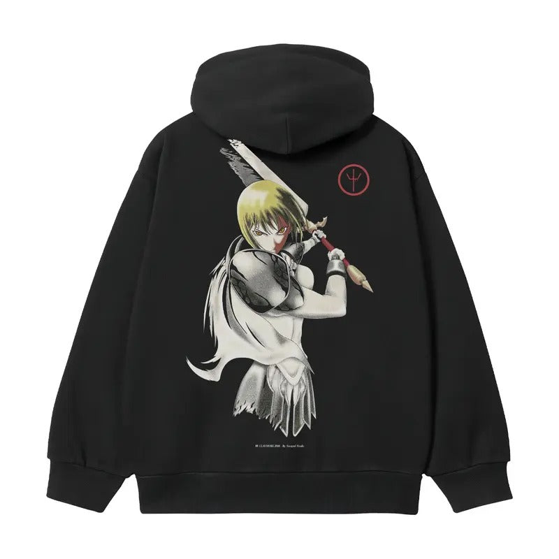 Claymore "Clare's Slash" Heavyweight Vintage Hoodie Cotton Blend Classic Anime Sweatshirt Menswear Tops Pullover Long...