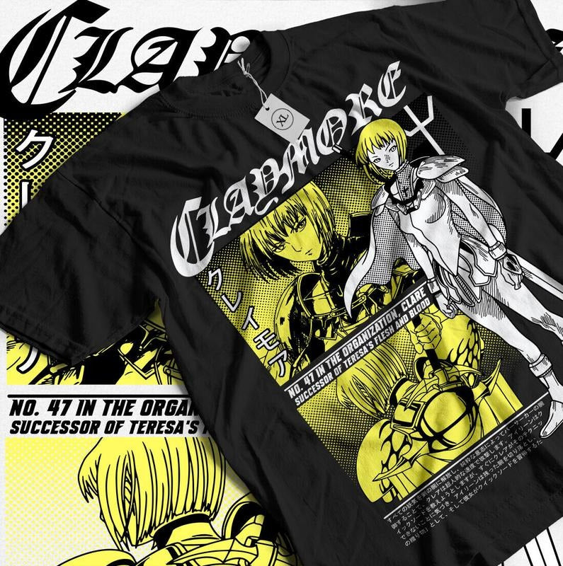 Claymore Clare T-Shirt S-4XL Kawaii Funny Girl Anime Manga Gift Shirt Tshirt S-4XLs Hoodie, Sweatshirt | RetroVerseTees.com