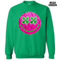 Clovers & Pink Faux Glitter Happy Face Sweatshirt 'NLB' T-Shirts, Hoodie | RetroVerseTees.com