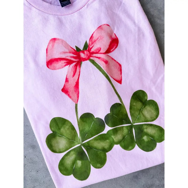 Clovers Bow Graphic Top T-Shirts, Hoodie, Sweatshirt | RetroVerseTees.com