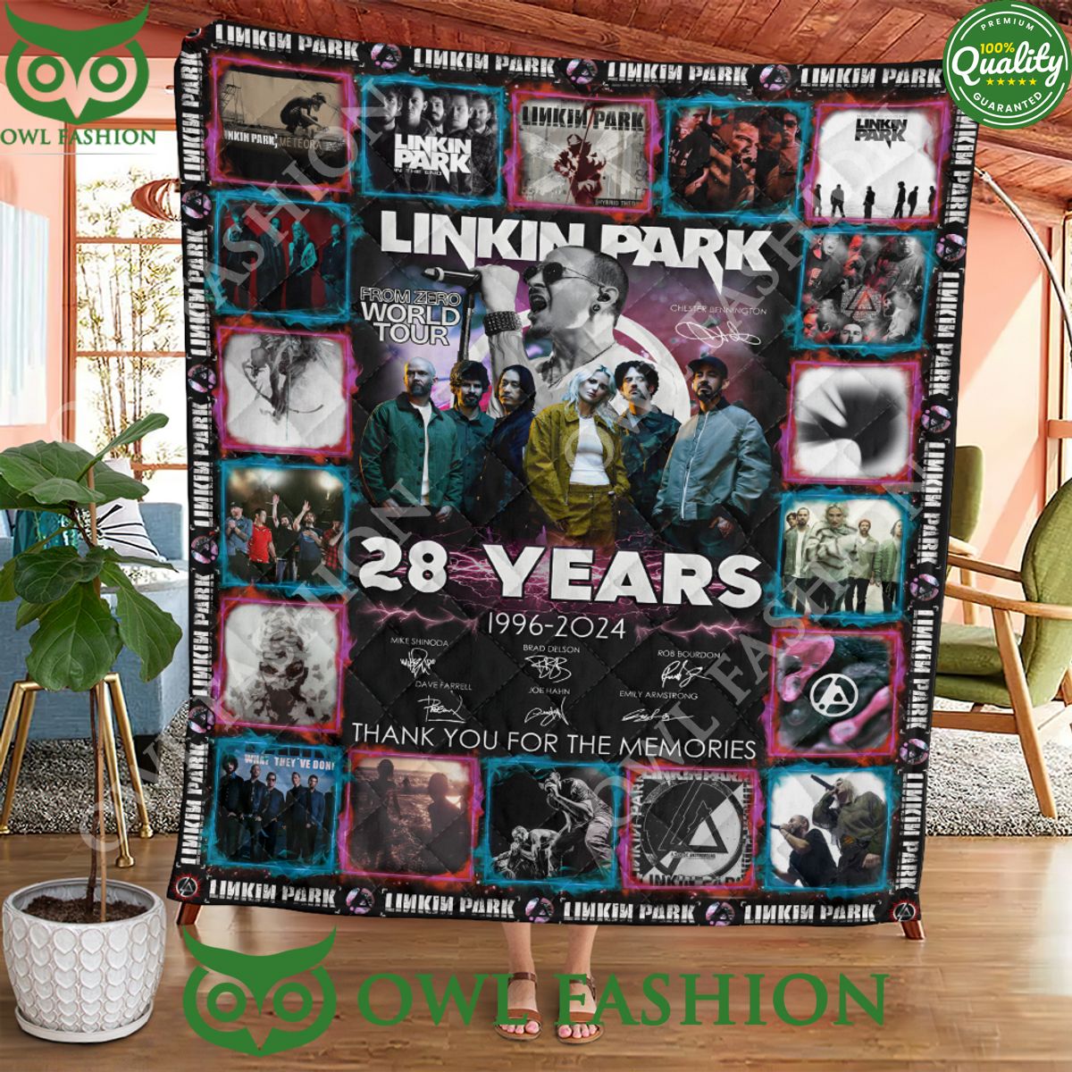 Linkin Park 28 years 1996 2024 From Zero World tour Quilt Blanket
