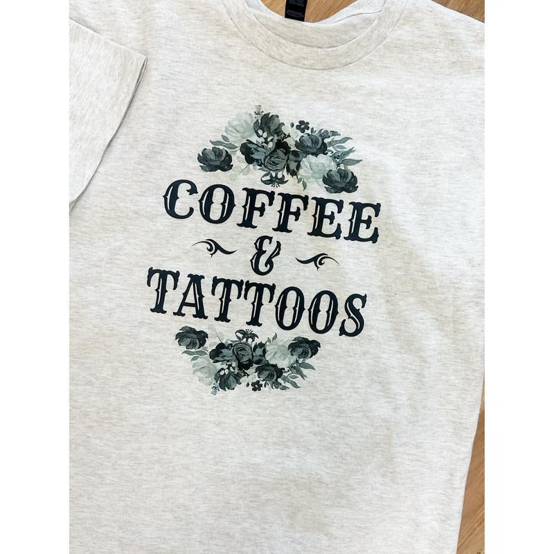 Coffee & Tattoos Graphic Tee Hoodie, Sweatshirt | RetroVerseTees.com