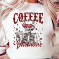 Coffee Is My Valentine Shirt, Valentines Day Shirt, Coquette Valentine Shirt, Funny Valentine Coffee Shirt, Skeleton...