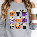 Coffee Latte Halloween Sweatshirt, Fall Pumpkin Coffee Hoodie, Unisex Coffee Lover Gift, Spooky Season Sweater. T-Shirts